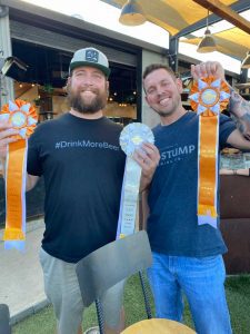 Brewers holding up Old Stump Beer Awards